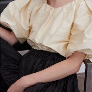 Shaina Mote Gaelle Puff Sleeve Blouse in Salt Size M